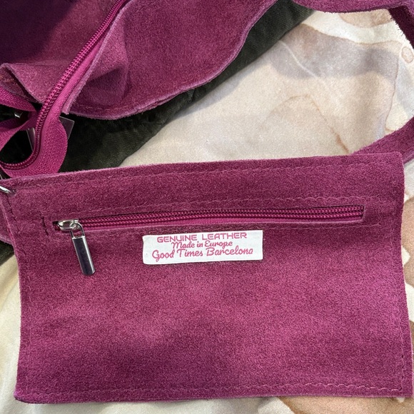 Magenta Suede Tote Bag - Picture 2 of 3
